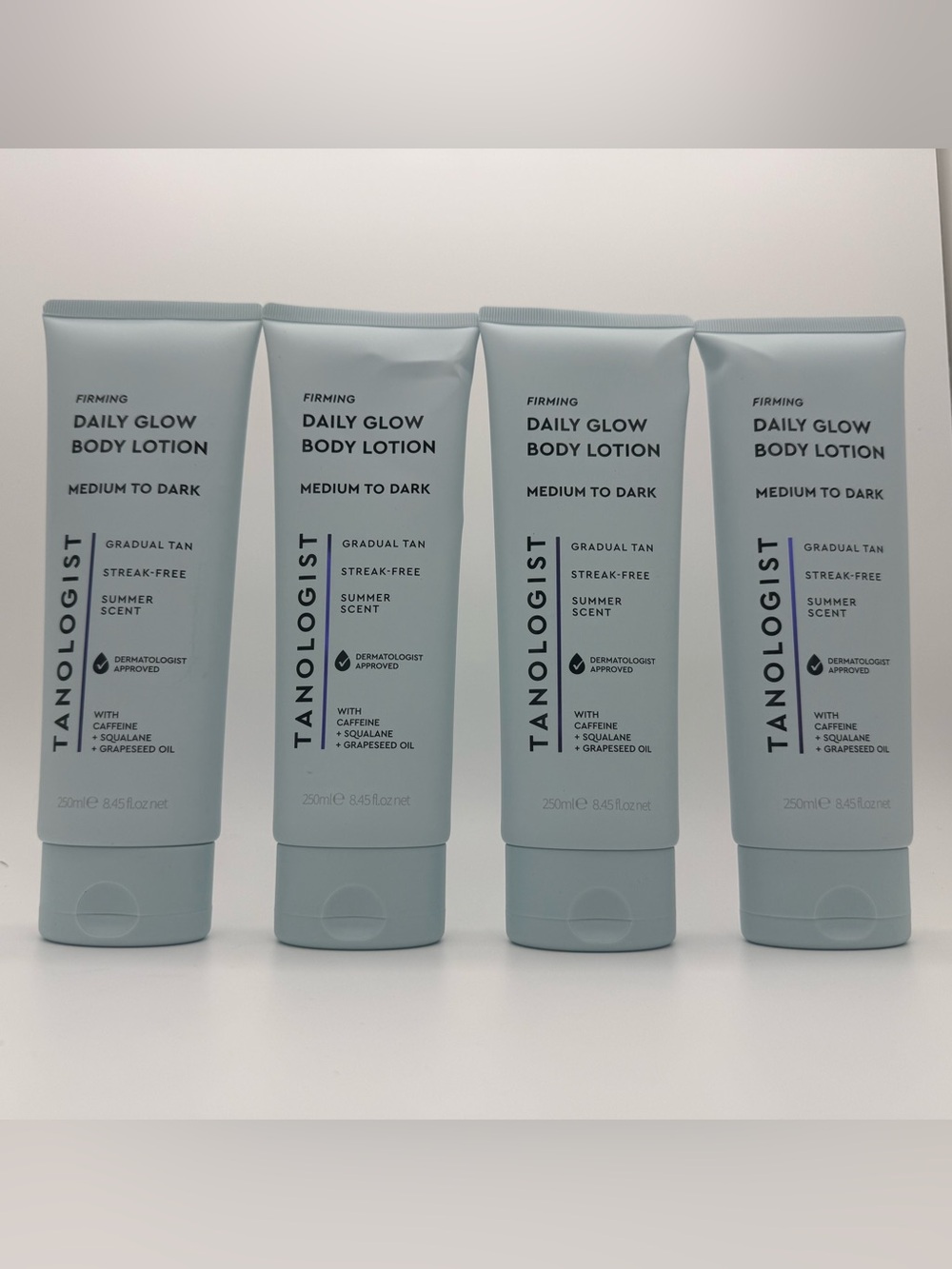 Lot of 4 Tanologist Daily Glow Hydrating Gradual Tan Lotion - Medium to Dark 8.4